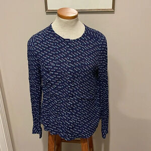 Maeve Anthropologie - Clara Baby Blue Bird Blouse - Size 2